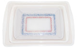 3-piece Rectangular Tray Plate Set Blue-Red