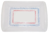 3-piece Rectangular Tray Plate Set Blue-Red